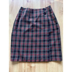 VTG Hillard Hanson Plaid Wrap Skirt Women size‎ 6